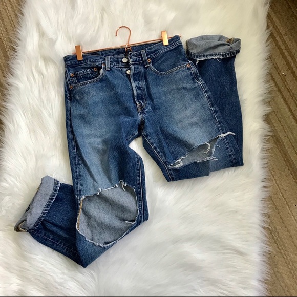 Levi's Denim - Sale Levi's 501 distressed ripped jeans or shorts